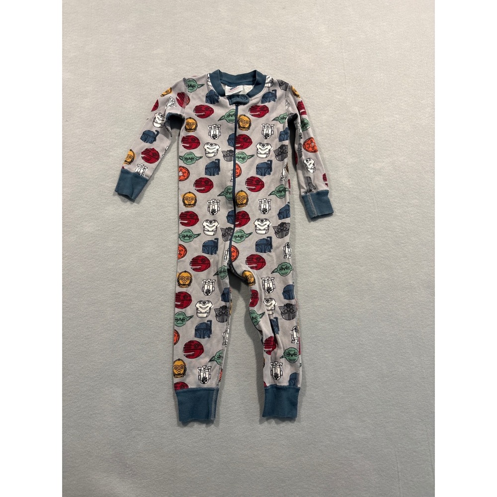 Hanna Andersson Star Wars Organic Cotton Zip Sleeper Pajamas Grey 90cm 2T 3T
